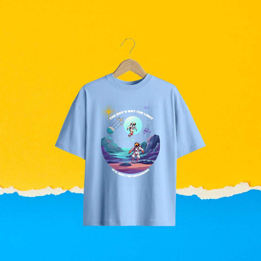 “The Sky Is Not The Limit” – Terry Oversized Unisex Graphic Tee