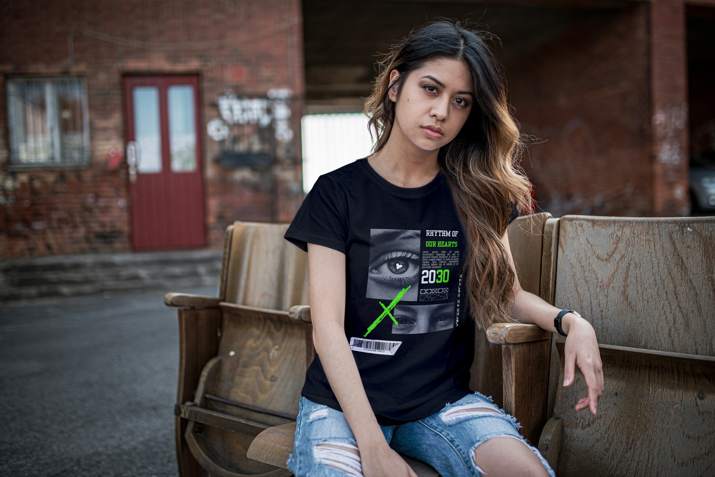 2030 FUTURE VISION | Oversized Graphic Tee for Women Both Side Print – ASTER STORE