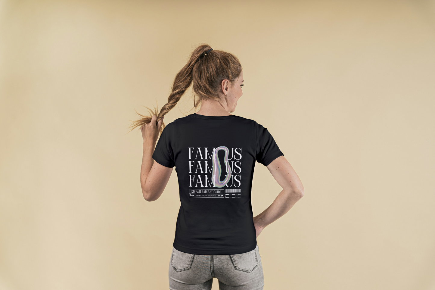 "FAMOUS Dual-Side Graphic Tee – Women's Premium Edition by ASTER STORE"