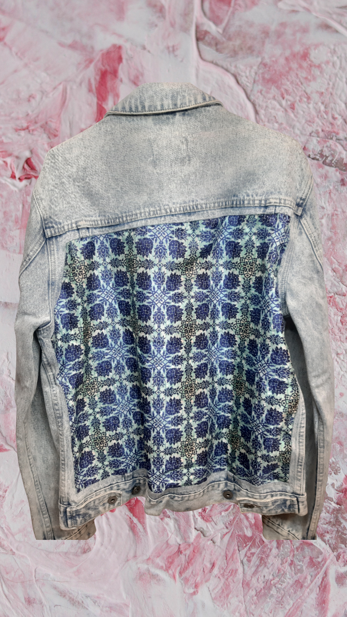 π Skyline Muse β Light Blue Printed Denim Jacket