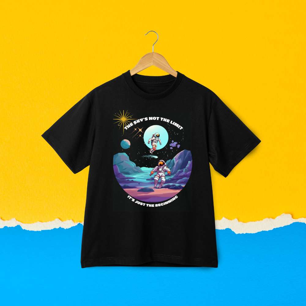 “The Sky Is Not The Limit” – Terry Oversized Unisex Graphic Tee