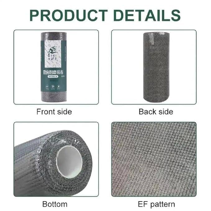 🧽 Microfiber Cleaning Cloth Roll 25Pcs (Pack Of 2)