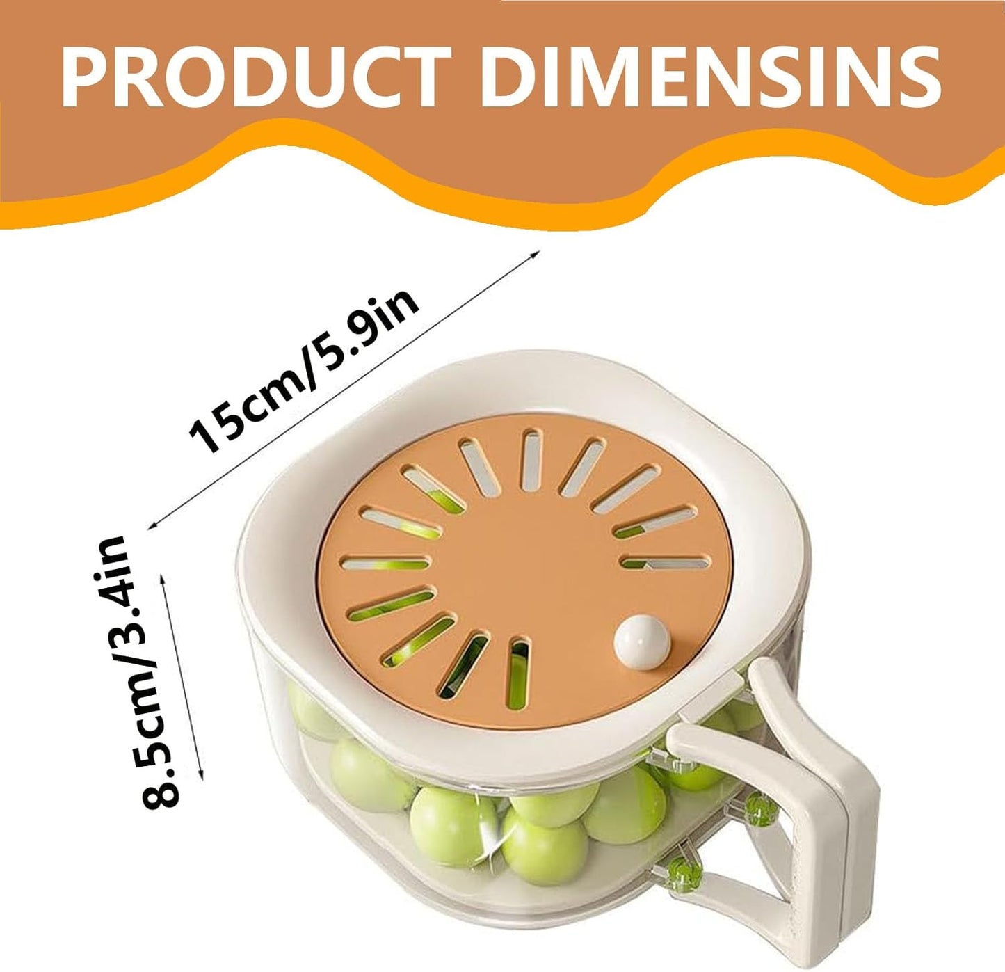 2‑in‑1 Multifunctional Handle Food & Fruit Draining Container – Portable, with Lid & Non‑Slip Grip
