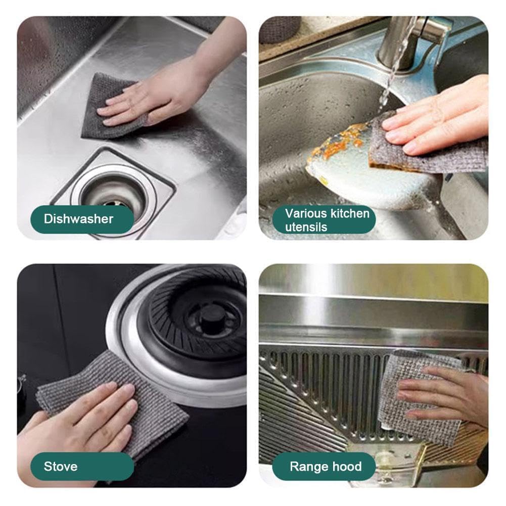 🧽 Microfiber Cleaning Cloth Roll 25Pcs (Pack Of 2)