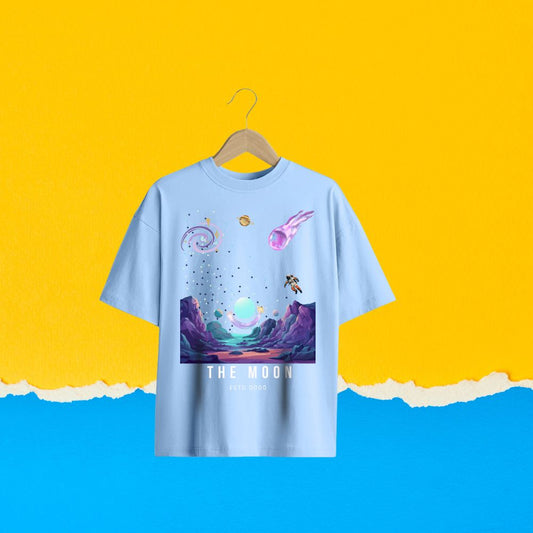 “Beyond Gravity” – Terry Oversized Unisex Graphic Tee