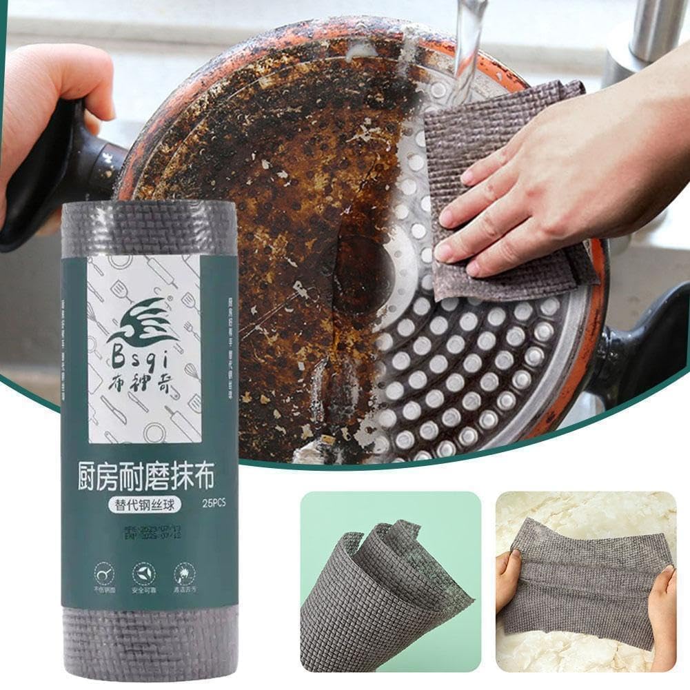 🧽 Microfiber Cleaning Cloth Roll 25Pcs (Pack Of 2)