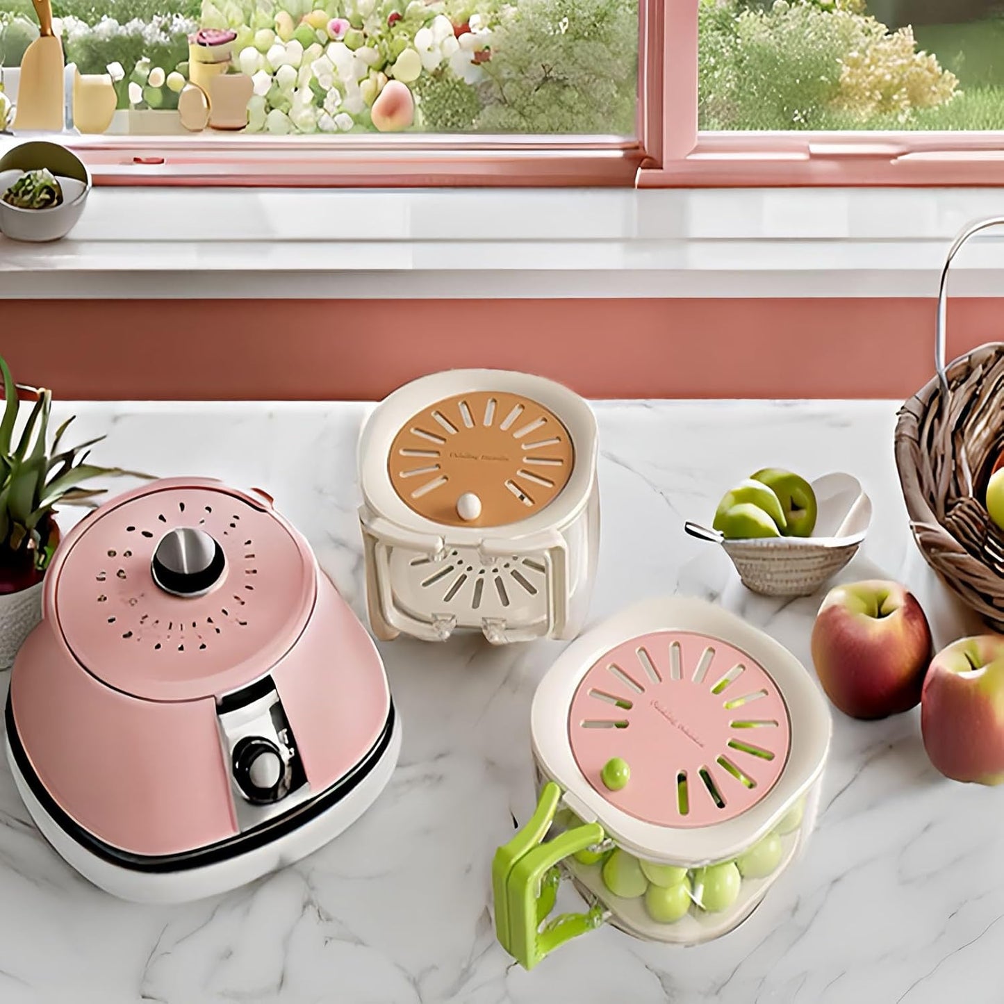 2‑in‑1 Multifunctional Handle Food & Fruit Draining Container – Portable, with Lid & Non‑Slip Grip