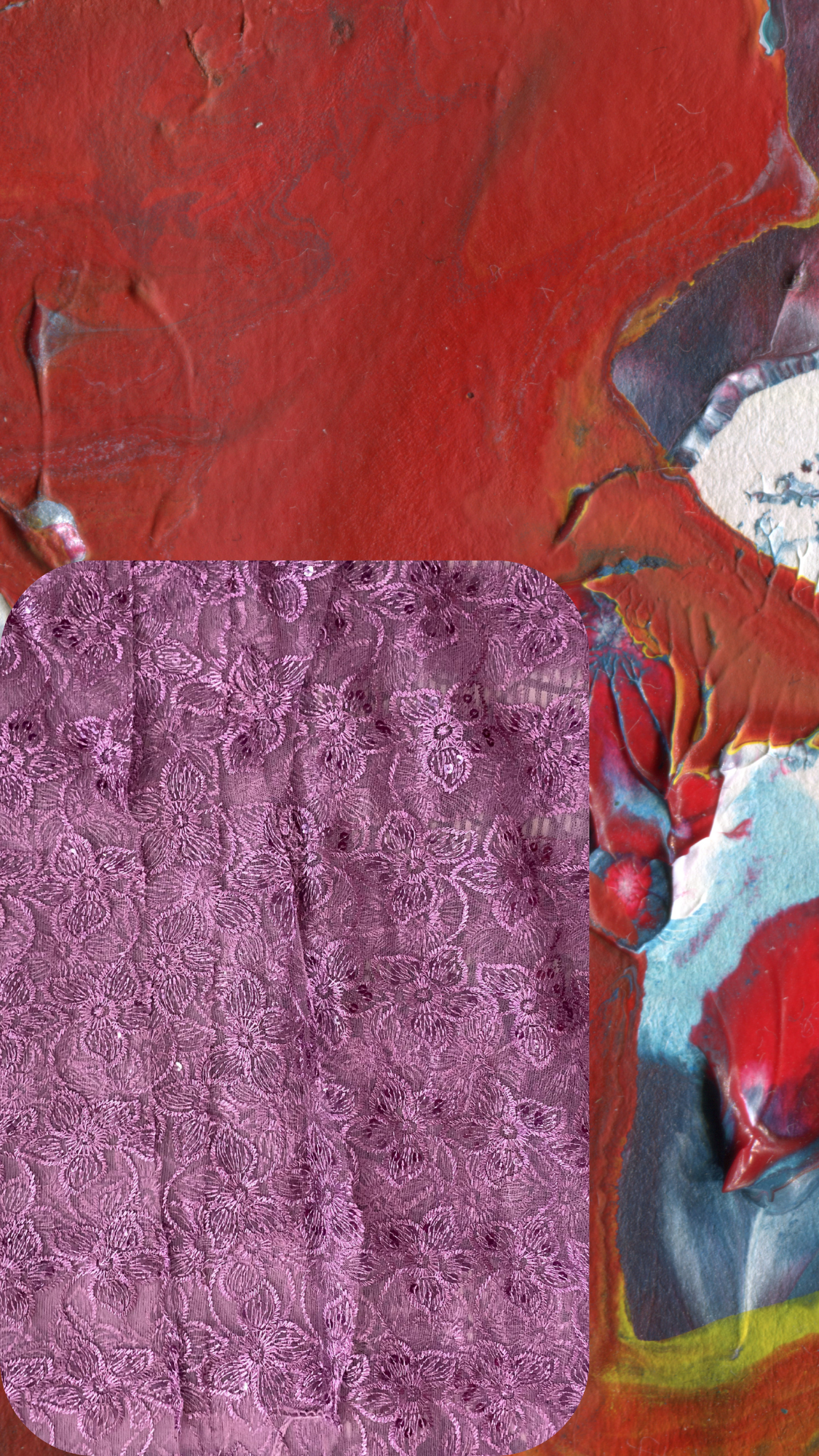 🌹💙Midnight Rose – Dark Blue Denim Jacket with Rose Pink Floral Embroidery on Net Fabric