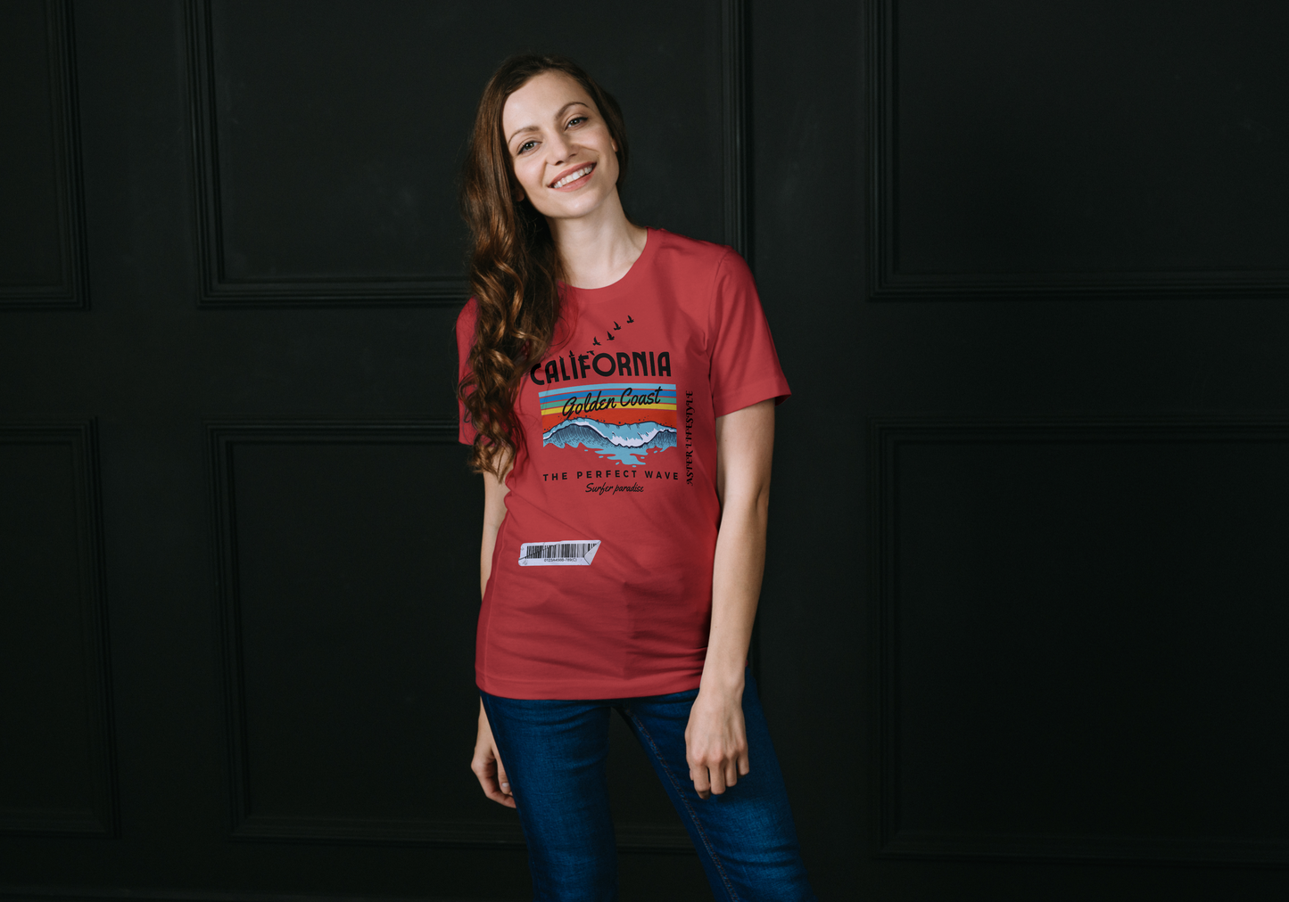 “CALIFORNIA GOLDEN COAST” Oversized Graphic Tee for Women – ASTER STORE Exclusive