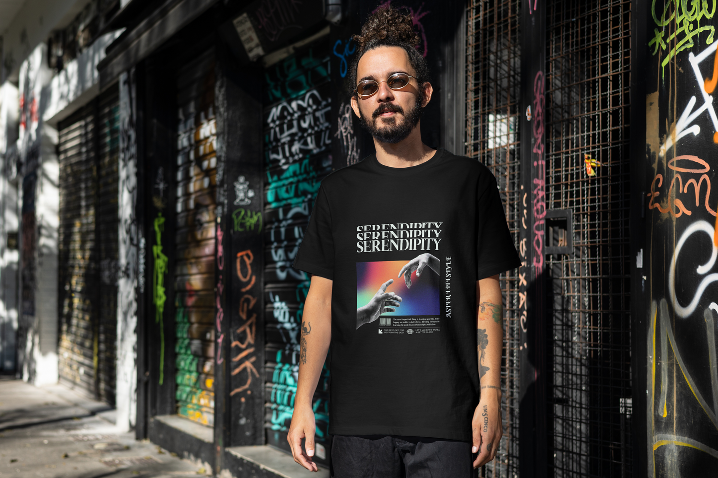 "SERENDIPITY TOUCH" Oversized Graphic T-Shirt by ASTER STORE