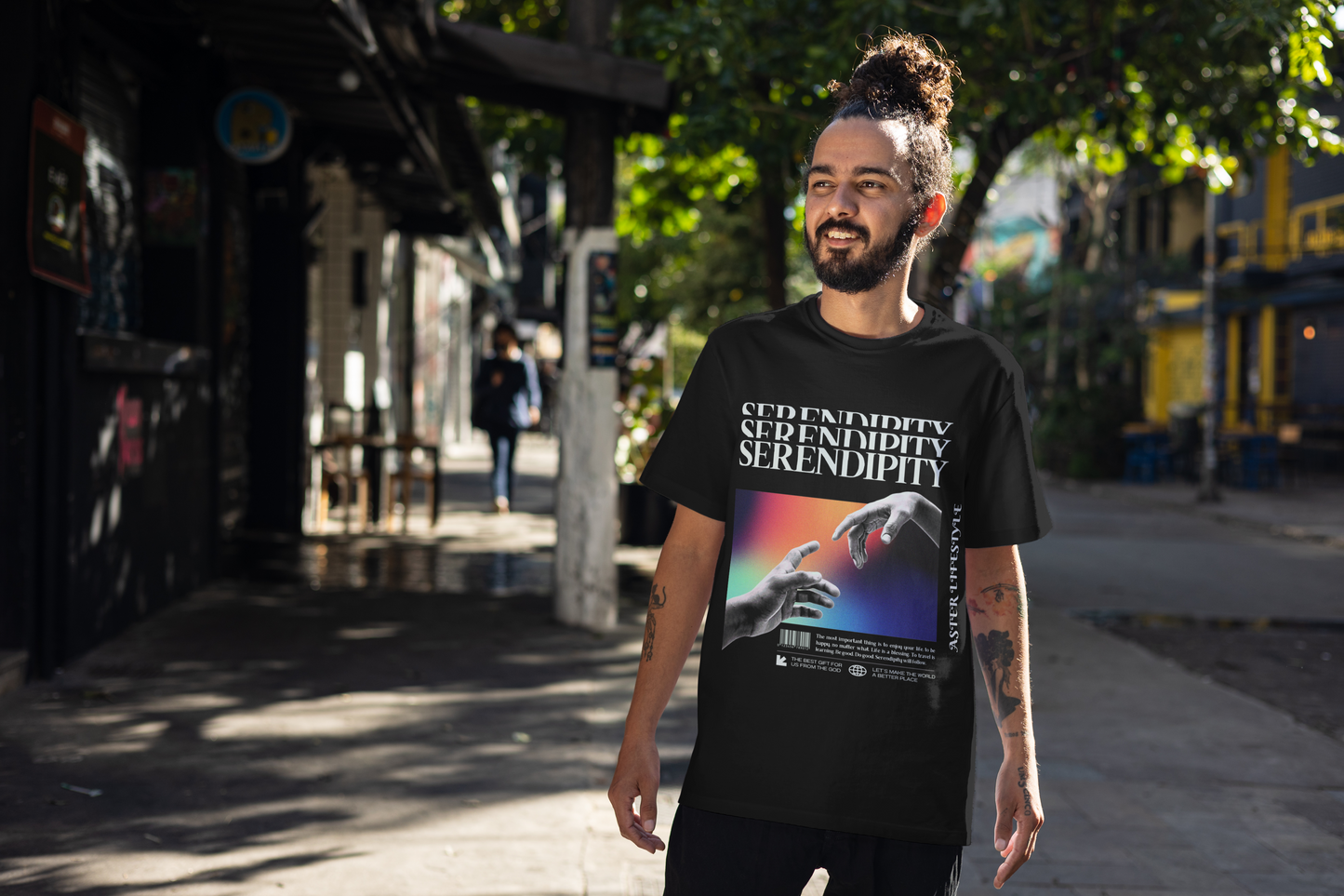 "SERENDIPITY TOUCH" Oversized Graphic T-Shirt by ASTER STORE