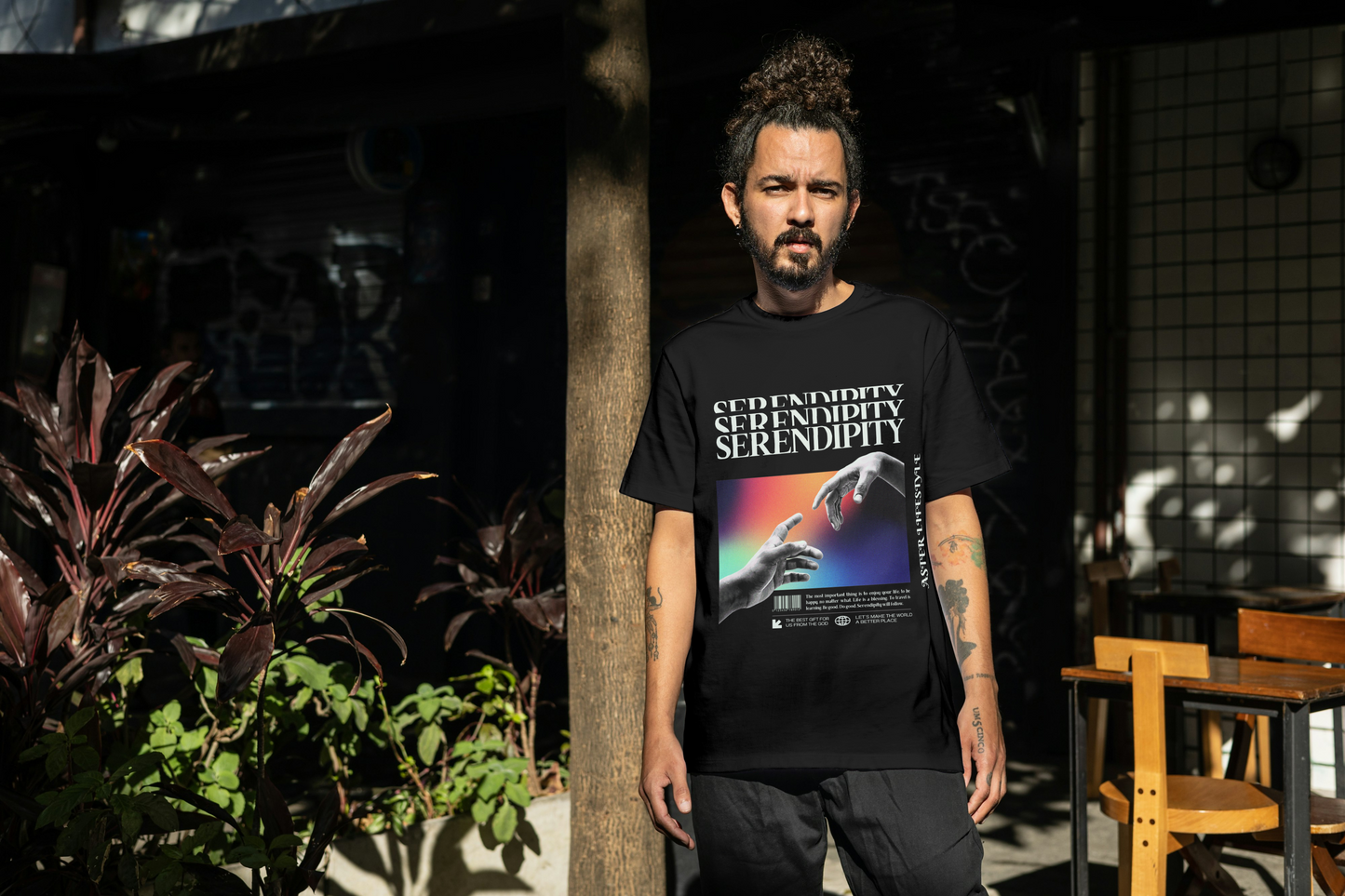 "SERENDIPITY TOUCH" Oversized Graphic T-Shirt by ASTER STORE