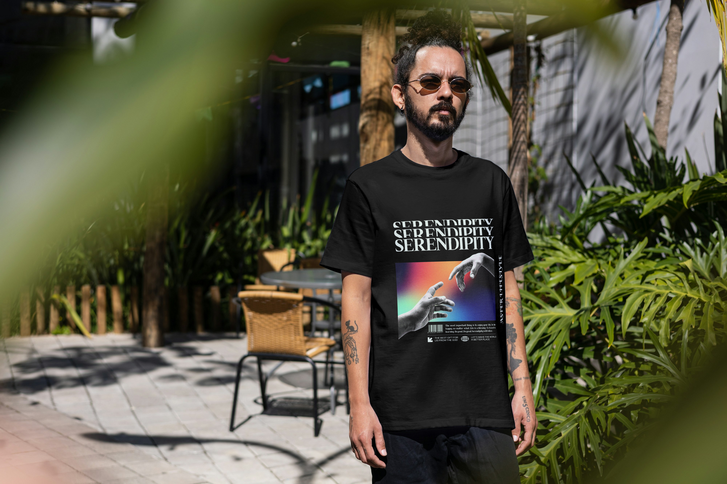 "SERENDIPITY TOUCH" Oversized Graphic T-Shirt by ASTER STORE