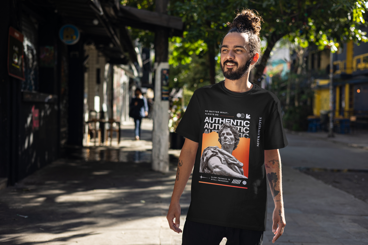 "AUTHENTIC SPIRIT" Oversized Graphic T-Shirt by ASTER STORE