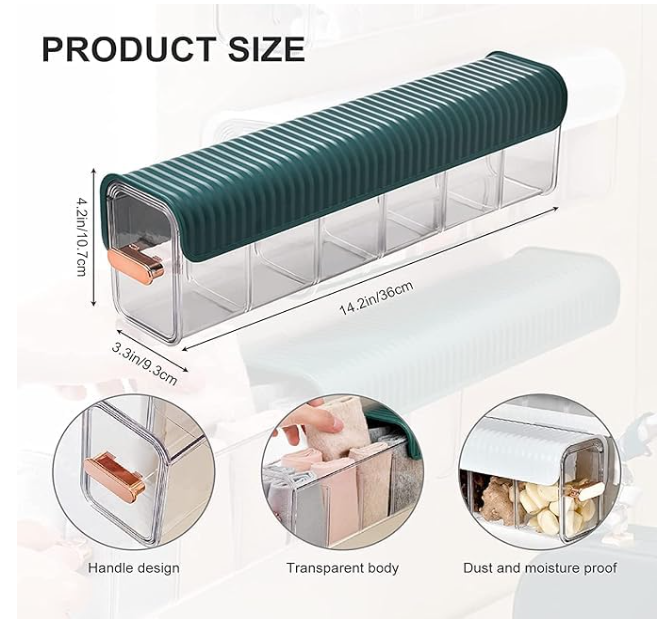 Wall Mount 6 Cell Drawer Storage Boxes and Acrylic Organizers