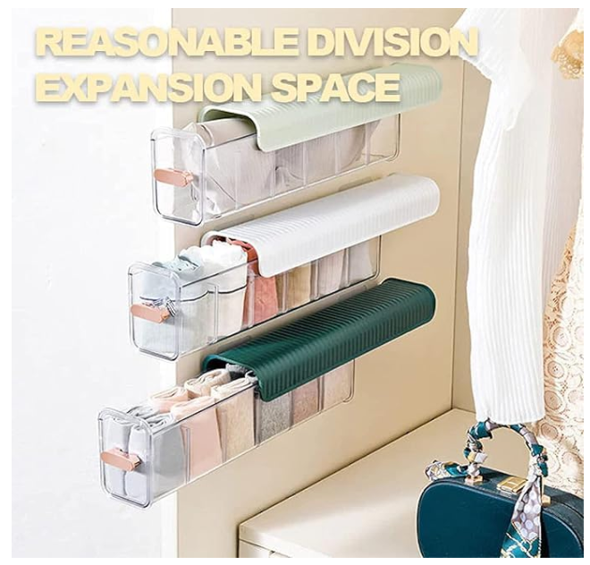 Wall Mount 6 Cell Drawer Storage Boxes and Acrylic Organizers