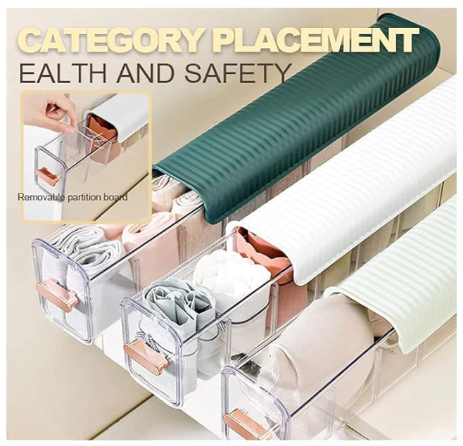 Wall Mount 6 Cell Drawer Storage Boxes and Acrylic Organizers