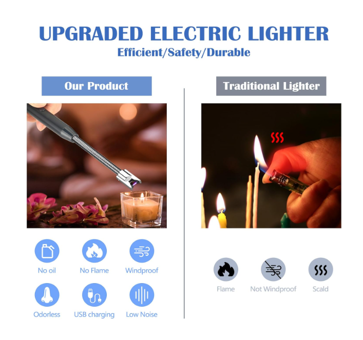 Electric Lighter Rechargeable Lighter with Hanging Loop