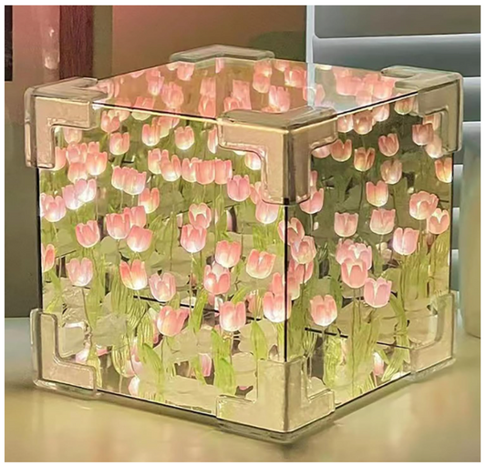 Tulip Night Light DIY Cube Mirror Light 2-in-1