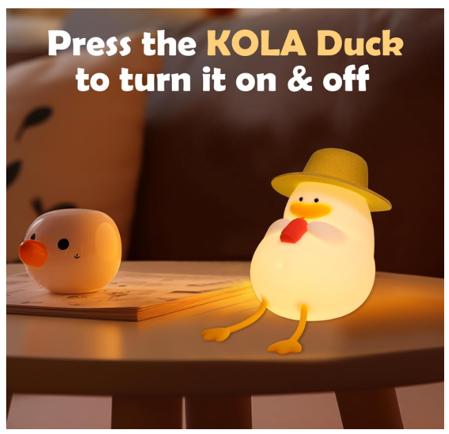 Cute Silicone Duck Night Light for Kids