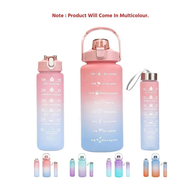 Water Bottle With Time  Marker (Set of 3)