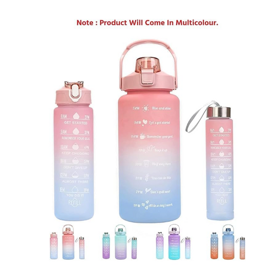 Water Bottle With Time  Marker (Set of 3)