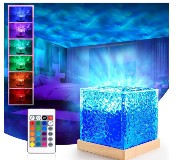Dynamic Rotating Water  Ripple Night Light