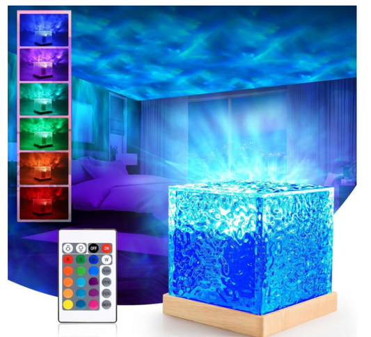 Dynamic Rotating Water  Ripple Night Light