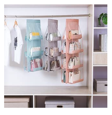 6 Pocket Large Foldable Hanging Purse Handbag