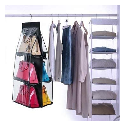 6 Pocket Large Foldable Hanging Purse Handbag