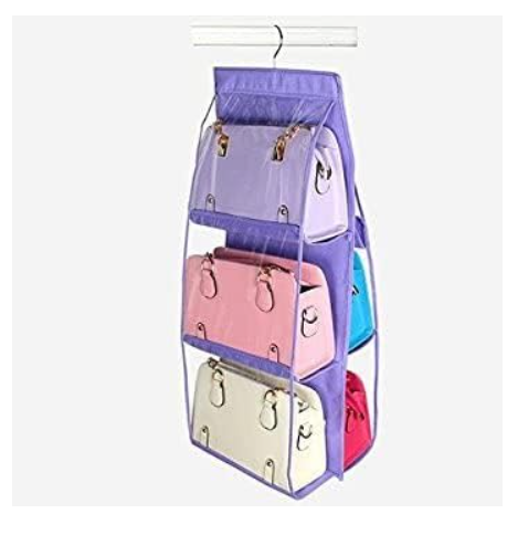 6 Pocket Large Foldable Hanging Purse Handbag