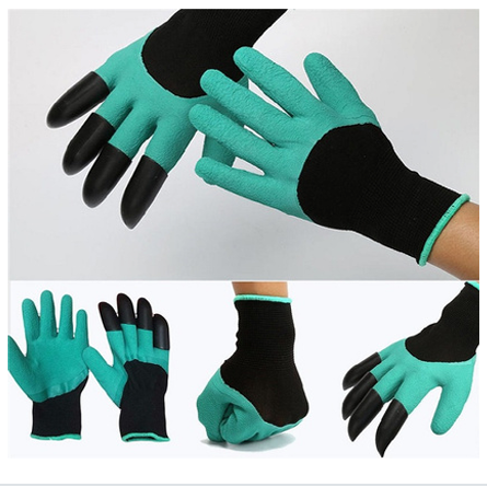 Garden Gloves with Right Hand Fingertips ABS Claws for Pruning, Digging & Planting, One Pair