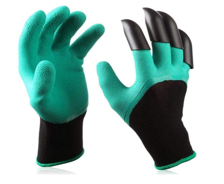 Garden Gloves with Right Hand Fingertips ABS Claws for Pruning, Digging & Planting, One Pair