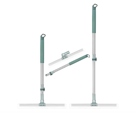 Soft Rubber Blade Floor and Window Glass Cleaning Wiper with Telescopic Handle