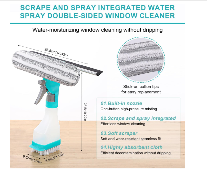 Multifunctional Double-Sided Window Cleaning Tool Glass Cleaning Scraper