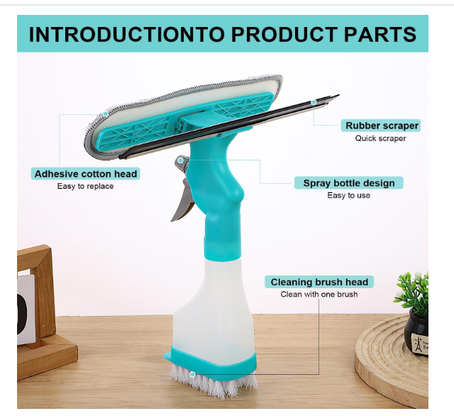 Multifunctional Double-Sided Window Cleaning Tool Glass Cleaning Scraper