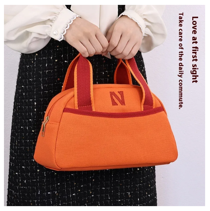 Canvas Makeup Bag with Partitioned Storage