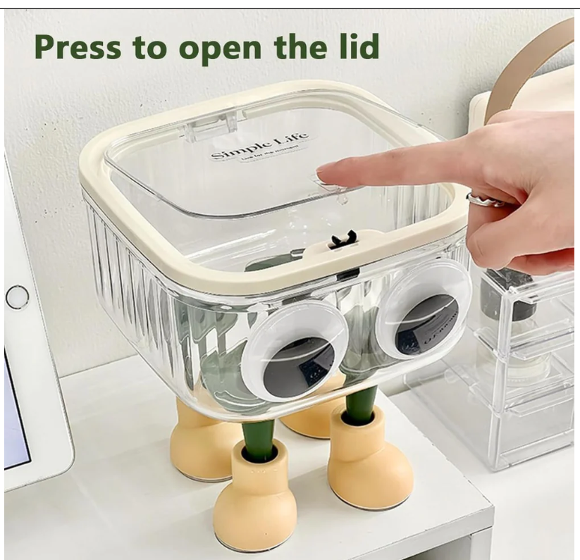 Cute Transparent Storage Container With Lid