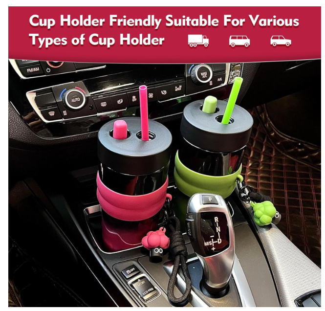 Tumbler Travel coffee Mug with Straw, 24 oz Insulated Cup for Home, Office or Car, Iced Coffee Cup Reusable Stainless Steel Water Bottle