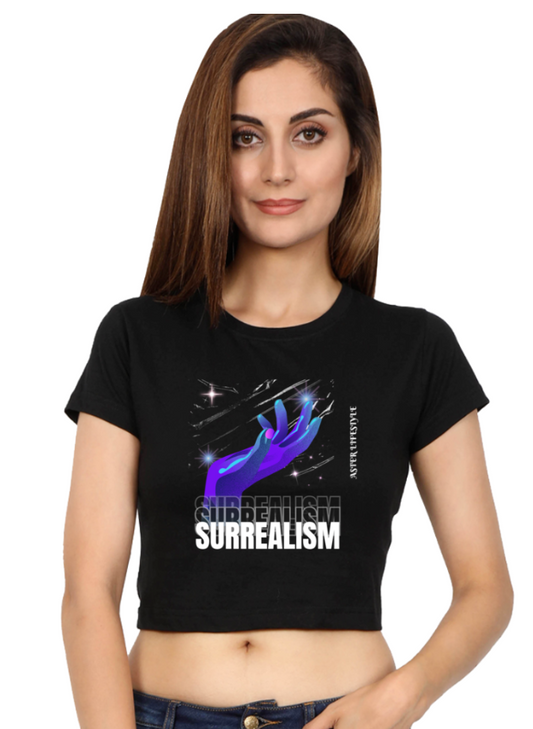 SURREALISM Graphic Crop Top for Women – ASTER STORE | Futuristic Street Style Fashion