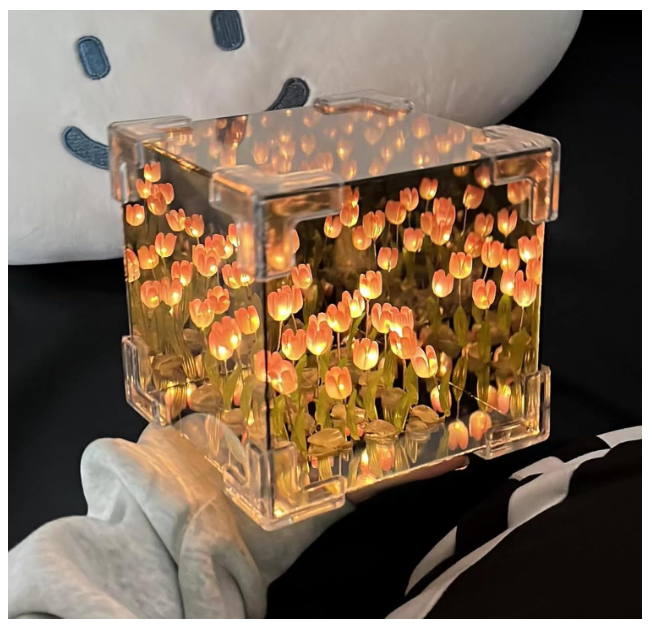Tulip Night Light DIY Cube Mirror Light 2-in-1