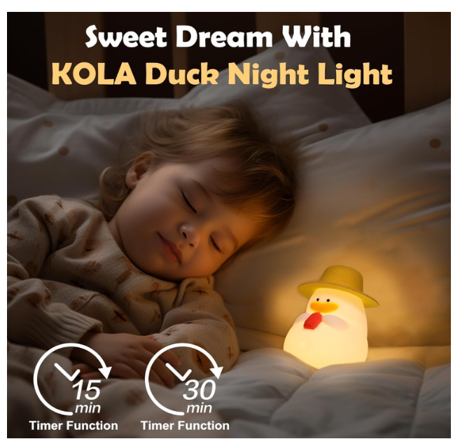 Cute Silicone Duck Night Light for Kids