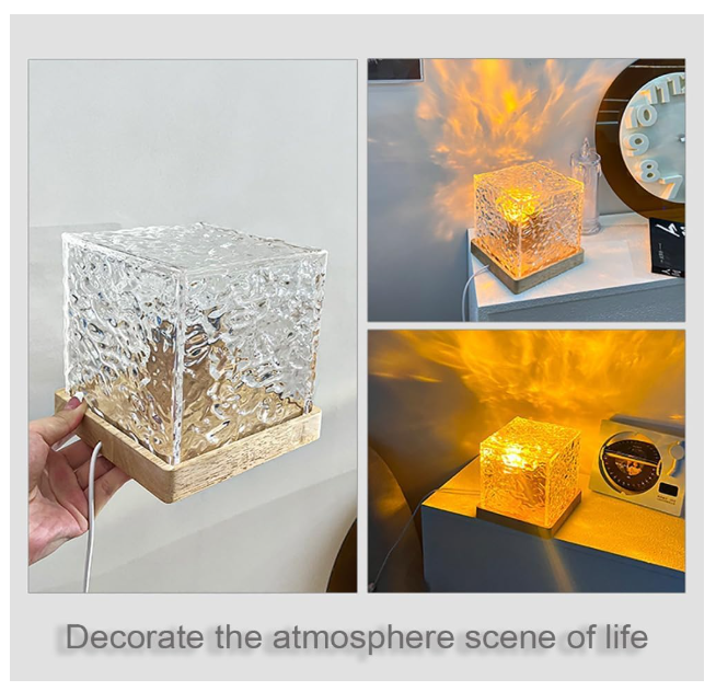 Dynamic Rotating Water  Ripple Night Light