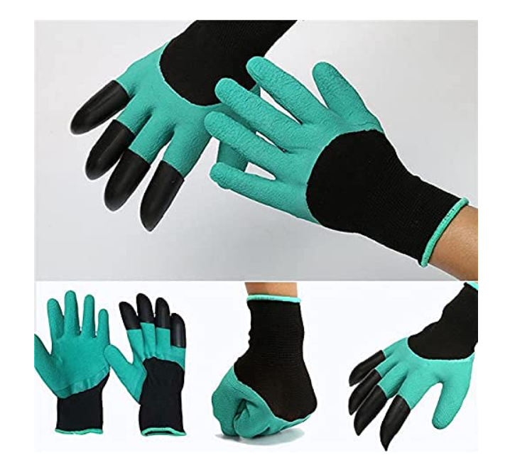Garden Gloves with Right Hand Fingertips ABS Claws for Pruning, Digging & Planting, One Pair