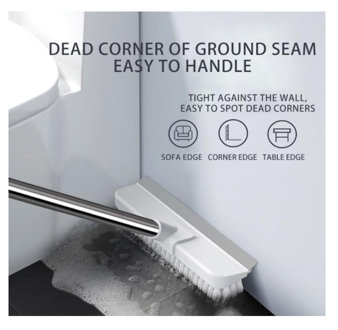 Long Handle Floor Scrub Brush, 2 in 1 Cleaning Brush Handle