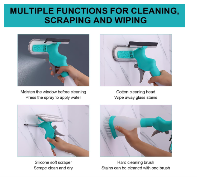 Multifunctional Double-Sided Window Cleaning Tool Glass Cleaning Scraper