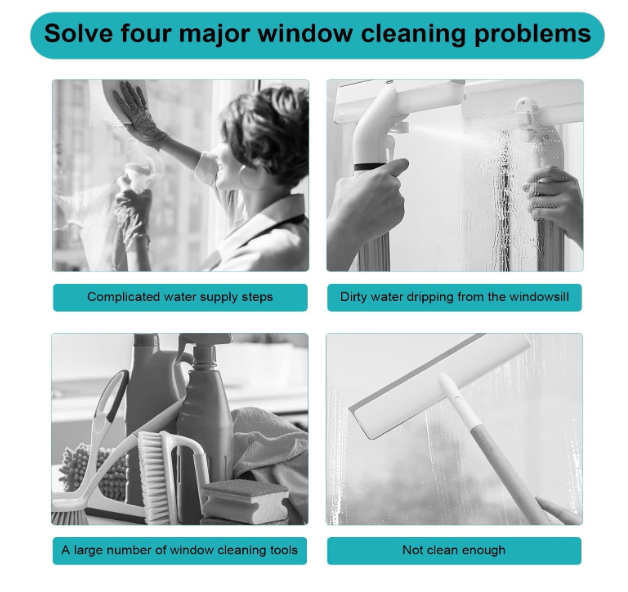 Multifunctional Double-Sided Window Cleaning Tool Glass Cleaning Scraper