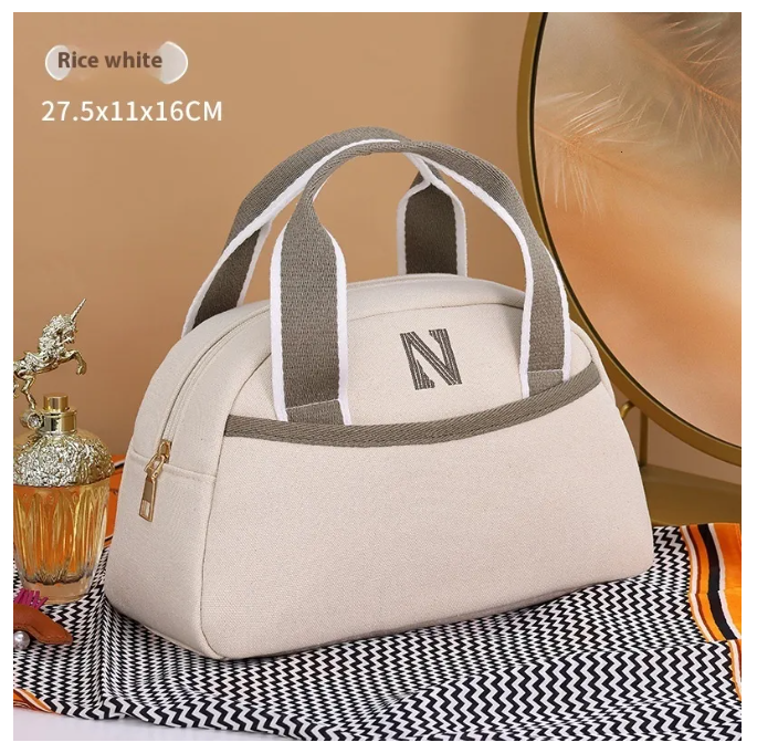 Canvas Makeup Bag with Partitioned Storage