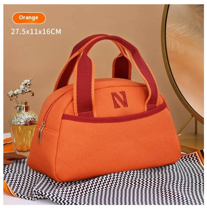 Canvas Makeup Bag with Partitioned Storage