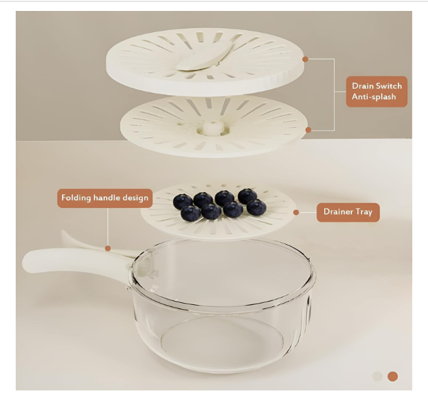 Multifunctional Fruit and Vegetable Washing Bowl, Draining Bowl Mixing Bowl with Colander